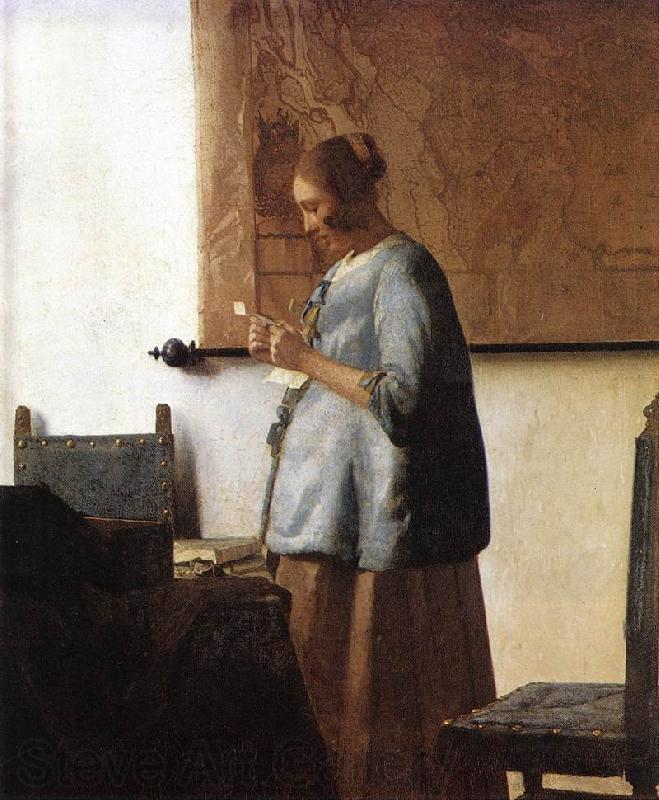 Jan Vermeer Woman in Blue Reading a Letter